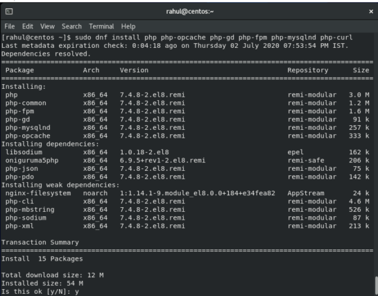 Настройка lamp centos 8