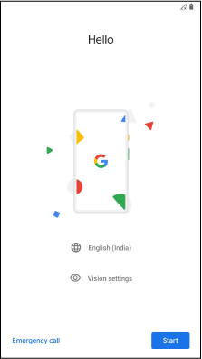 Pixel Experience ROM setup device screen