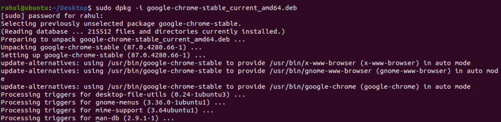 install chrome on ubuntu