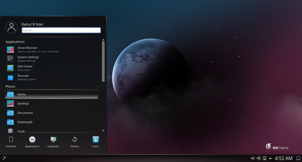 KDE desktop