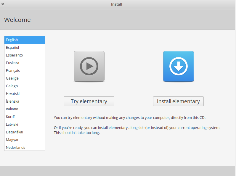 install elementary os