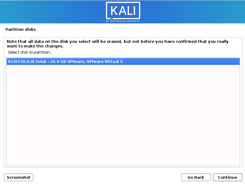 install kali linux on vmware