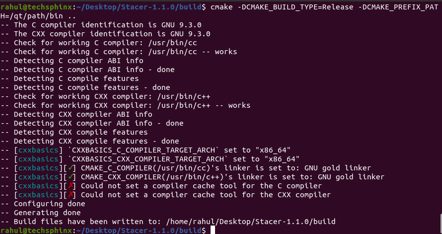 install with cmake linux