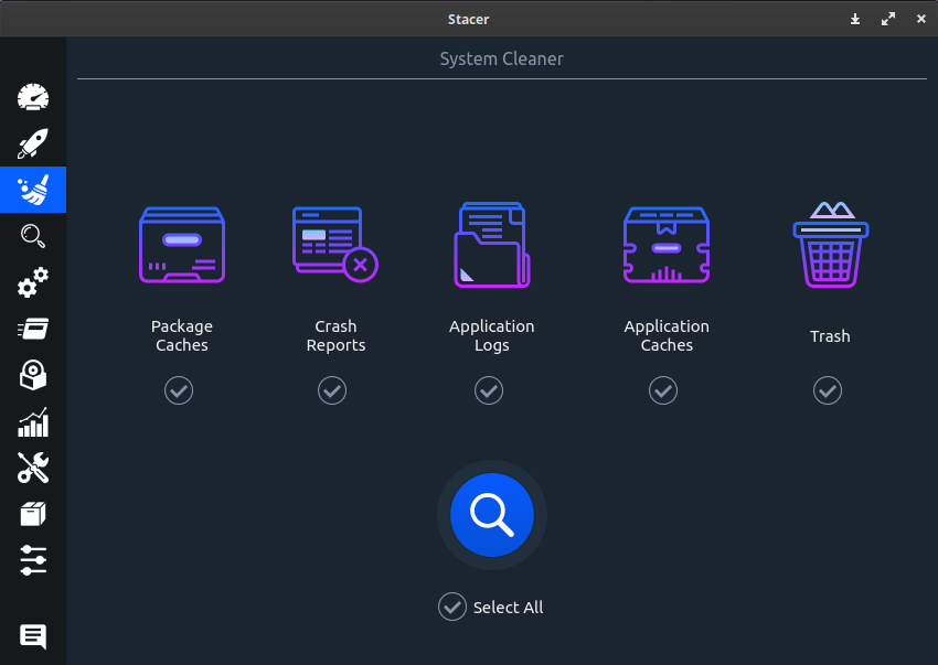 system cleaner in stacer