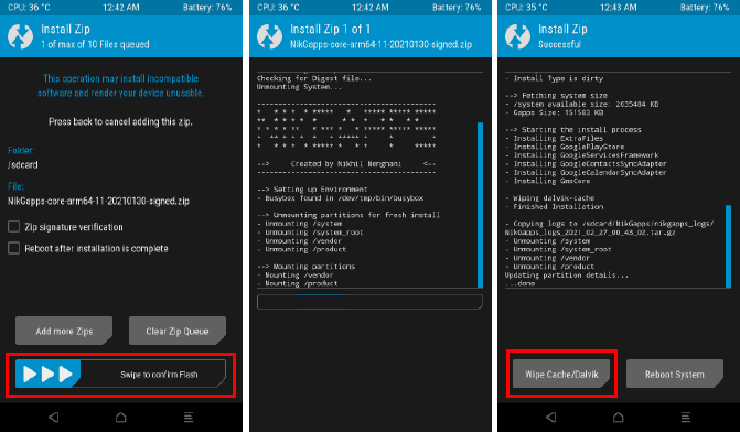 Flashing NikGapps Package 