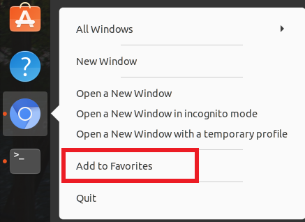 Add chromium  to Favorites