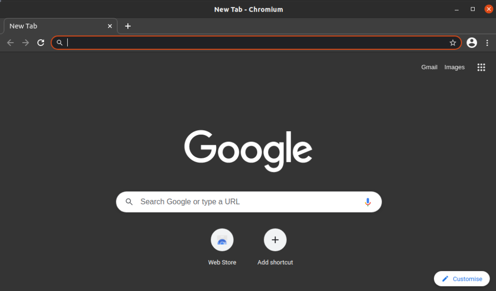 Chromium Browser running on Ubuntu