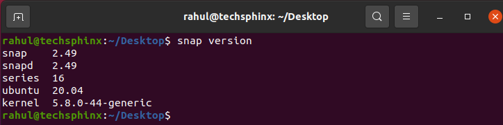 Check snap version on Ubuntu