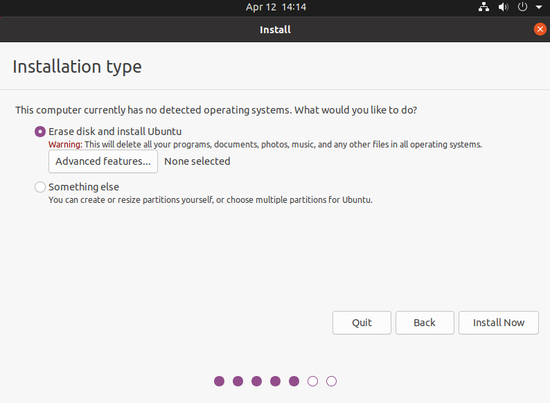 partition disk to install ubuntu