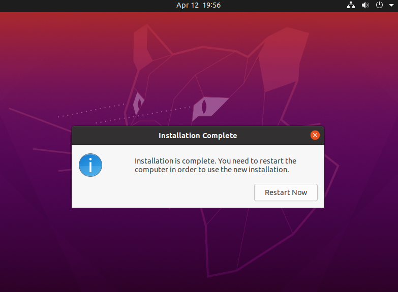 finish install ubuntu