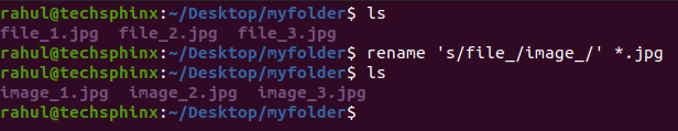 changing parts of filename using rename command