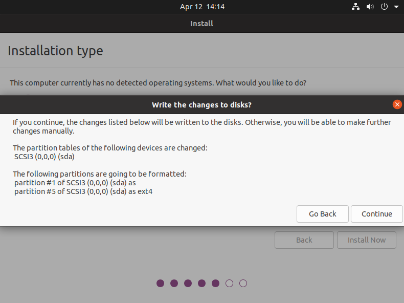 write changes to disk