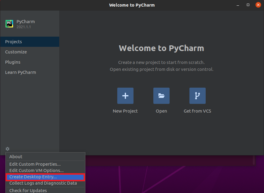 Create Desktop Entry for PyCharm in Ubuntu