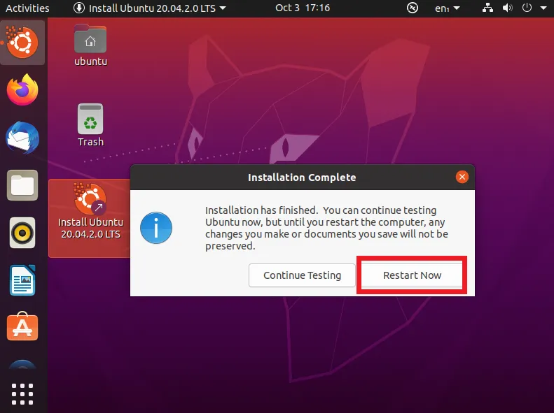 Finish installing Ubuntu on USB