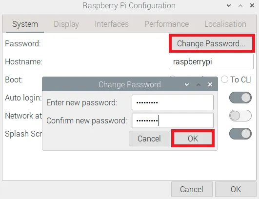 change password Raspberry Pi configuration
