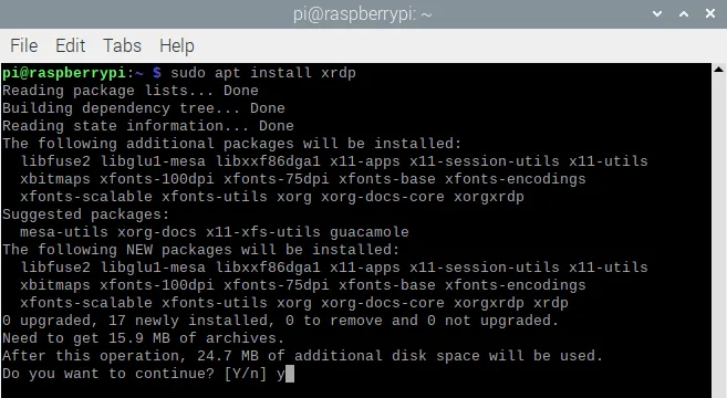 install Xrdp on Raspberry Pi
