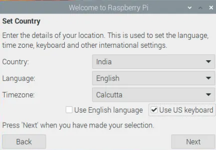 Language and Keyboard settings Raspberry Pi