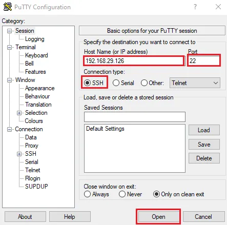 PuTTY for SSH to Raspberry Pi