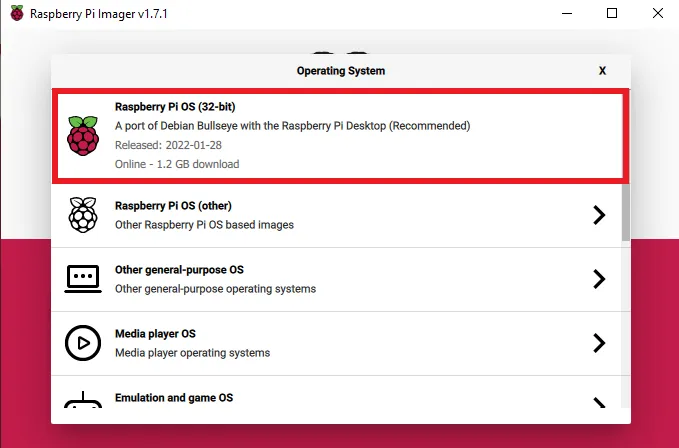 Raspberry pi 32-bit 