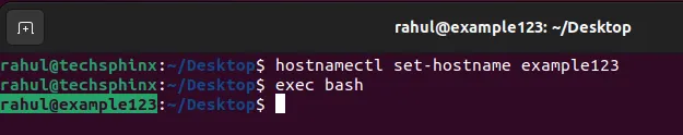 change hostname Linux