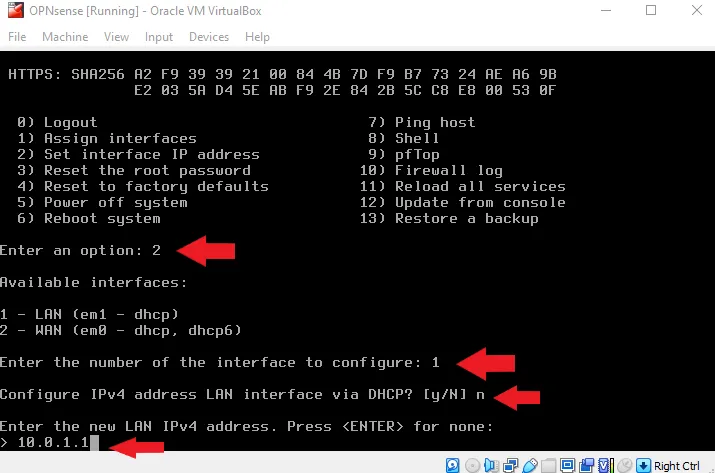 Change LAN IP range OPNsense