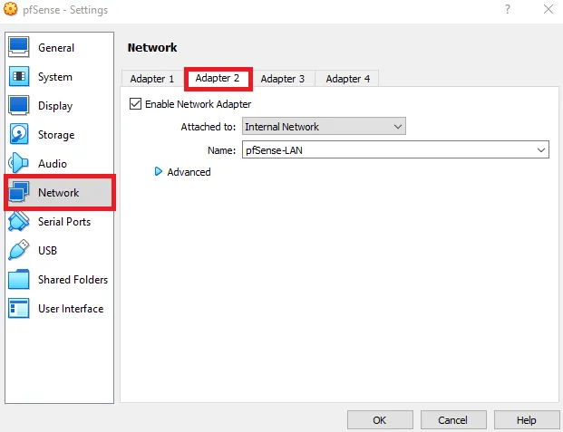 pfsense lan interface