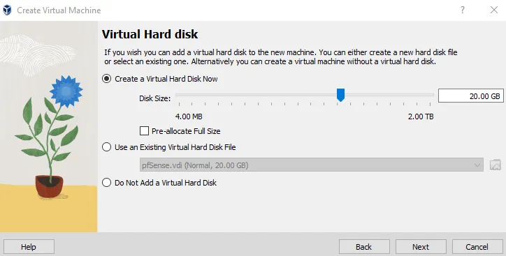 OPNsense Virtual Storage