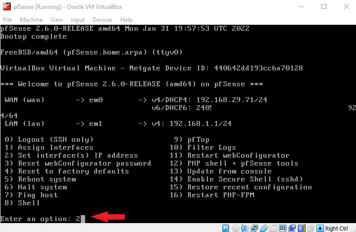 pfsense LAN IP range setup