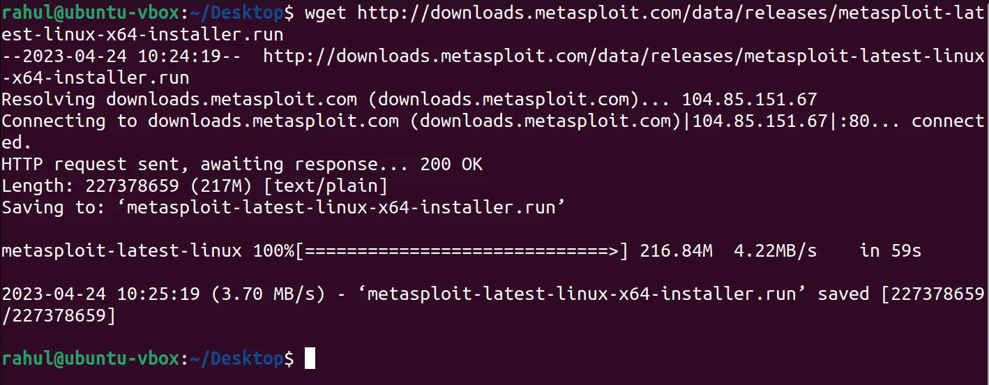 Download Metasploit on Ubuntu