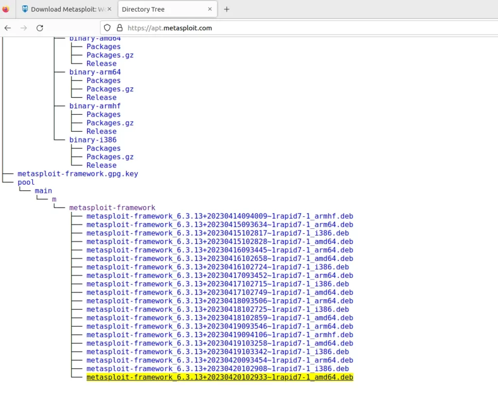 Download Metasploit Deb File on Ubuntu