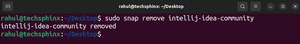 Remove IDEA using snap